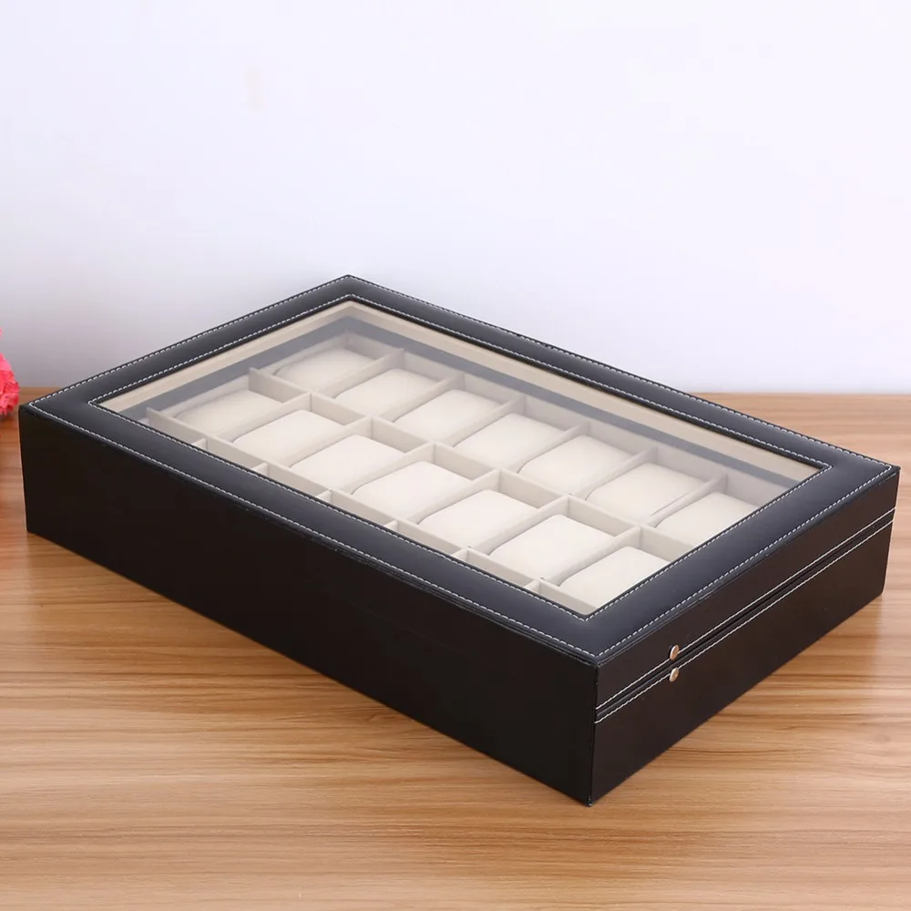 24 шкатулки для Дисплей Слот Чехол Коробка хранения ювелирных изделий Органайзер
