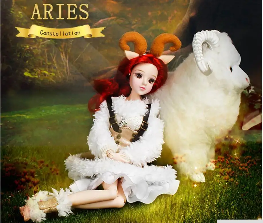 BJD Blyth кукла mm Девушка созвездия серии 35 см шарнирное тело куклы имя Овен red hair East