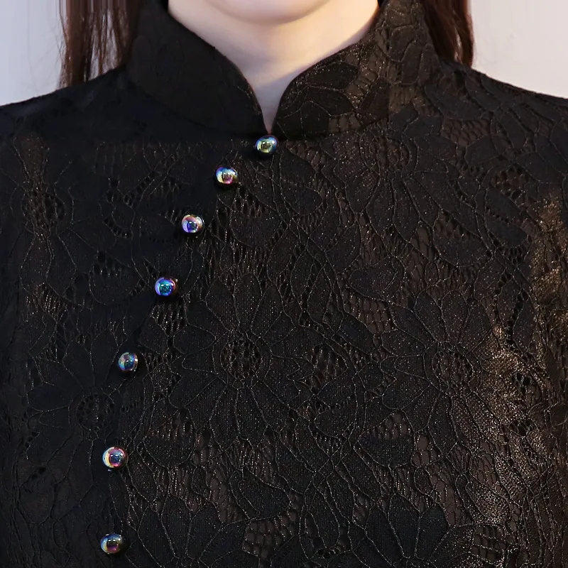 Sexy Lace Vietnam Aodai Three Quarter Sleeve improved cheongsam Long Vintage Mandarin Collar Qipao Plus Size M-4XL | Тематическая