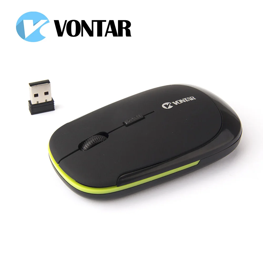 Vontar Профессиональный 2.4 г ультра тонкий USB оптическая беспроводная Мышь приемник