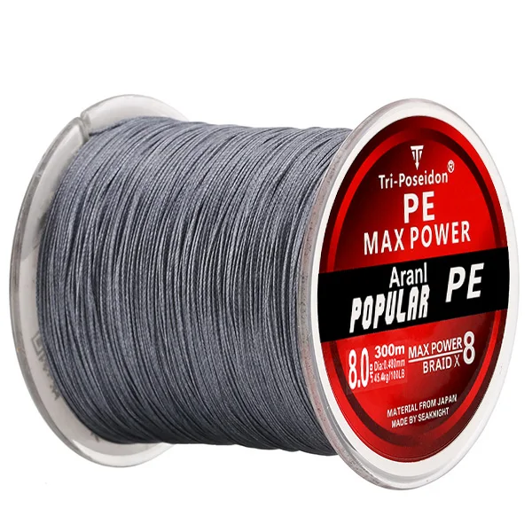 Drak Grey SeaKnight Tri-Poseidon 300 м 8 нитей плетеные рыболовные лески ПЭ многослойная леска проволока 20-100LB ловля морского карпа снасти - Цвет: Drak Grey