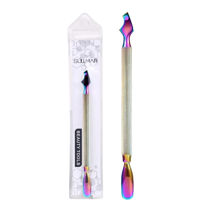 Цветной Толкатель для кутикулы Rosalind с двойной головкой из нержавеющей стали