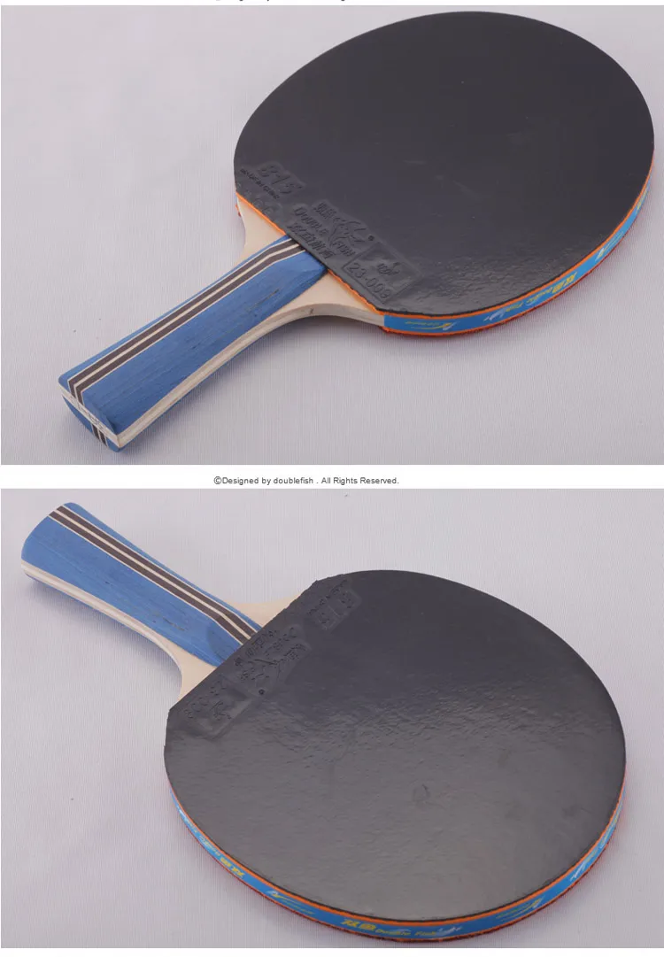 Двойной рыбы 3 звезды настольный теннис ракетка Летучая мышь pingpong весло Быстрая атака петля для начинающих игроков две стороны с резиной