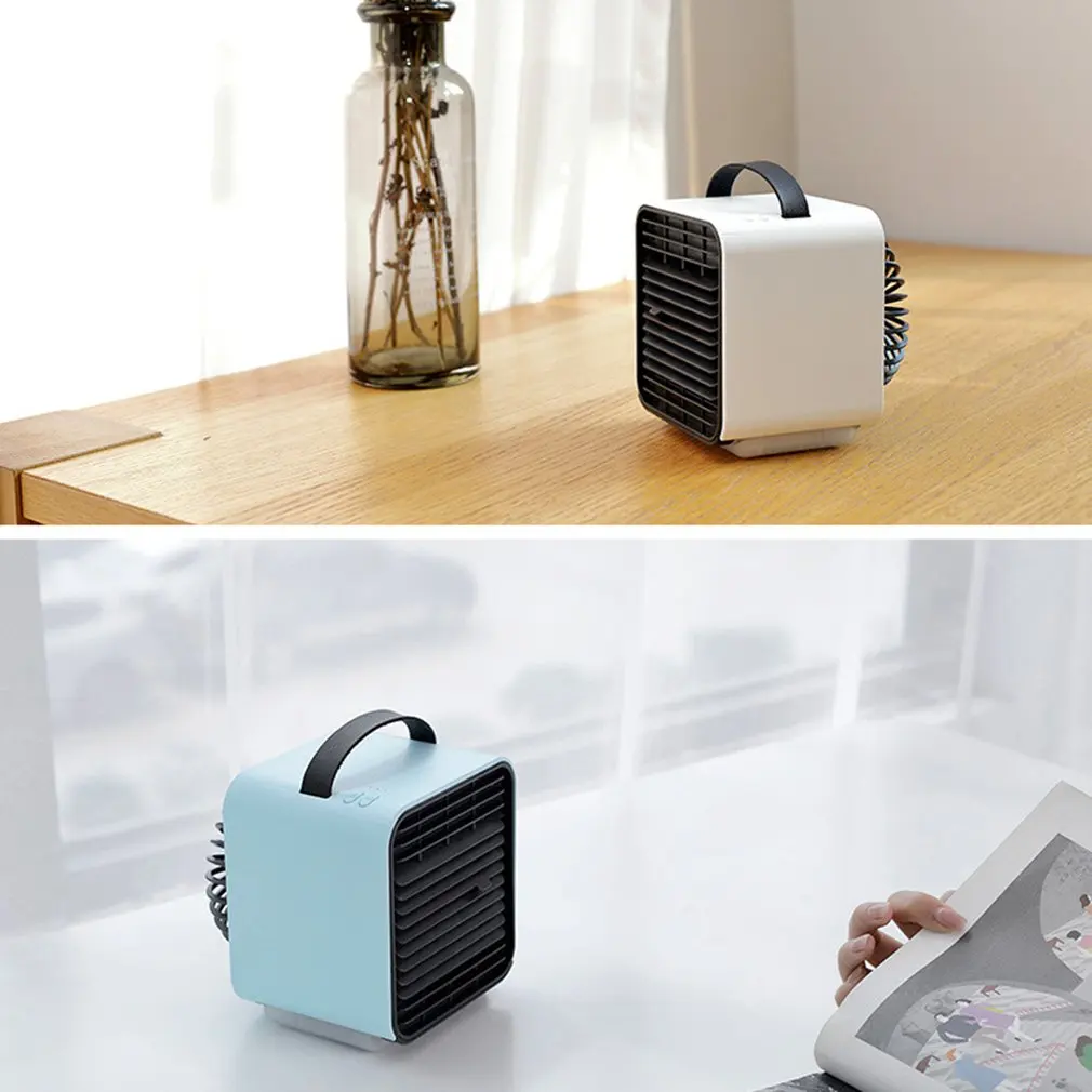 3-Speed Mini Air Conditioner Negative Ion Fan Cooler Humidifier LED Light PM2.5