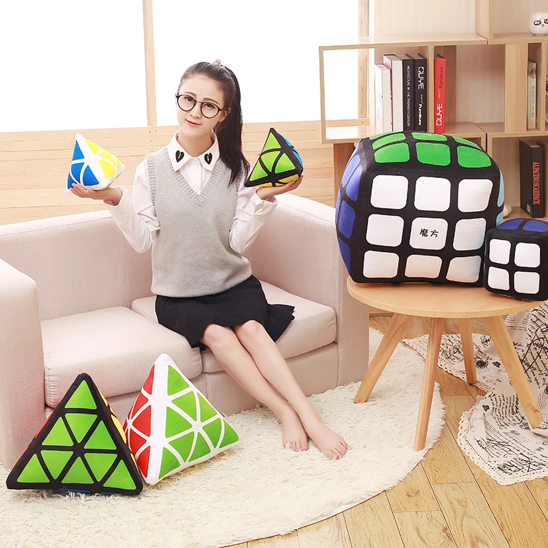 Креативный волшебный куб плюшевая подушка Геометрическая фигурка 3D кубический