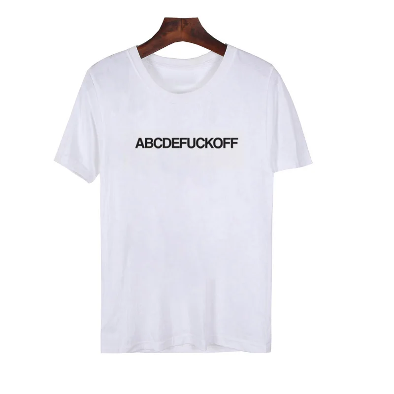 Abcdebuckoff Футболка женская хлопок короткий рукав Футболка Femme летняя Crewneck Tumblr Футболка Camiseta Feminina - Цвет: white