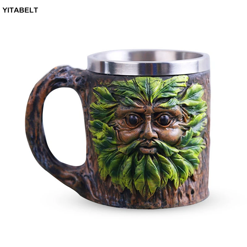 Кофейная кружка из нержавеющей стали смола череп ручная работа чайная чашка