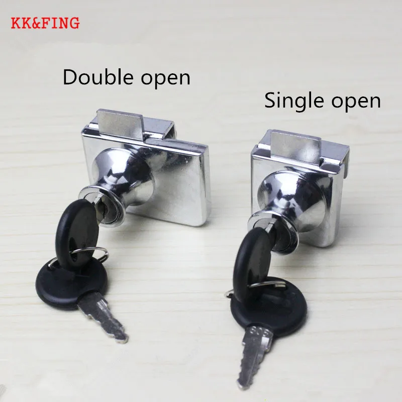 KK & FING одиночный открытый и двойной стеклянный замок цинковый сплав витрина