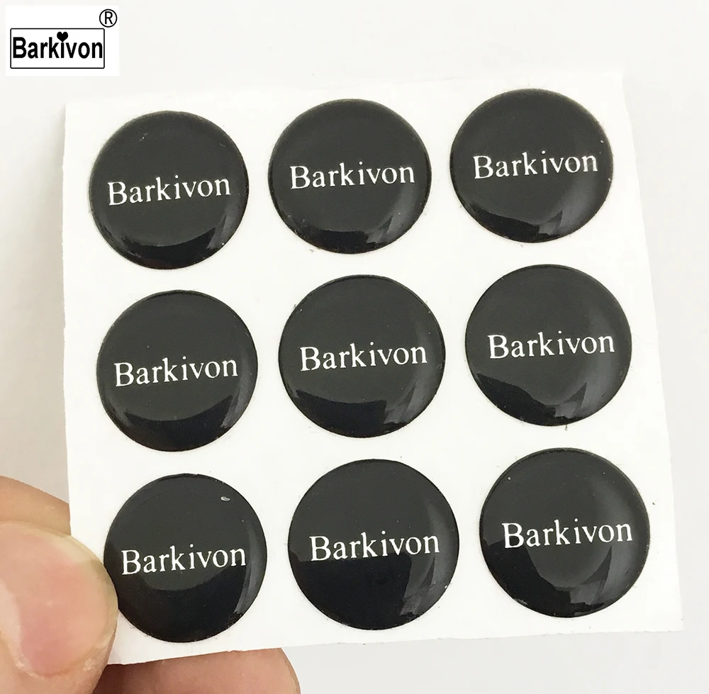Круглый логотип наклейка Barkivon 14 мм изогнутый алюминий или плоский