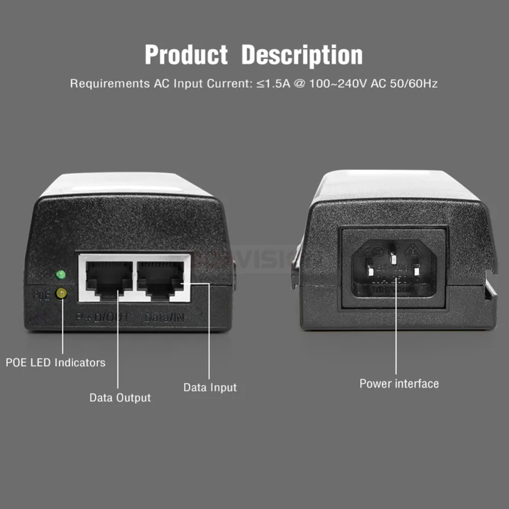 1000 Мбит/с гигабитный 60 Вт Hi power POE инжектор совместимый IEEE802.3bt DC 54 в Выход 100-240 В вход POE мощность для CCTV PTZ IP камера