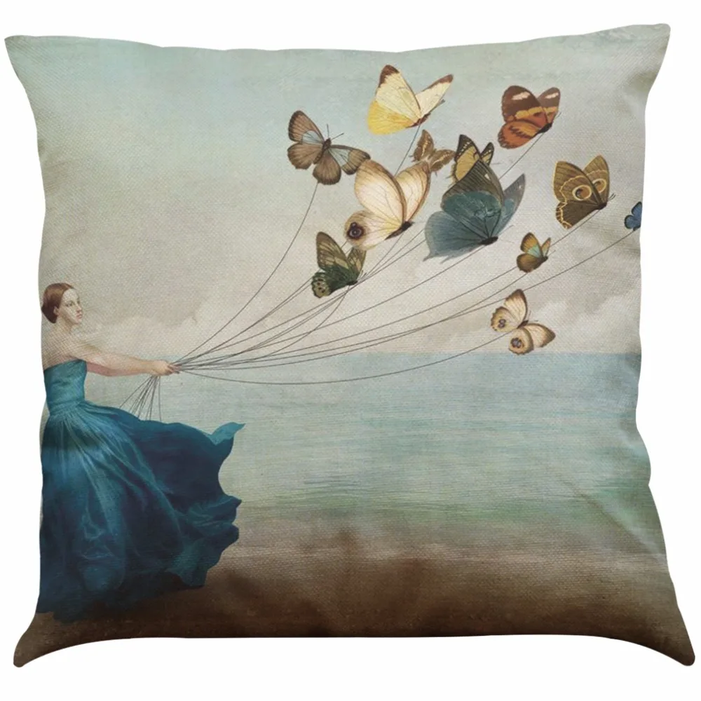 Чехол для подушки Подарочный чехол в скандинавском стиле с принтом бабочек
