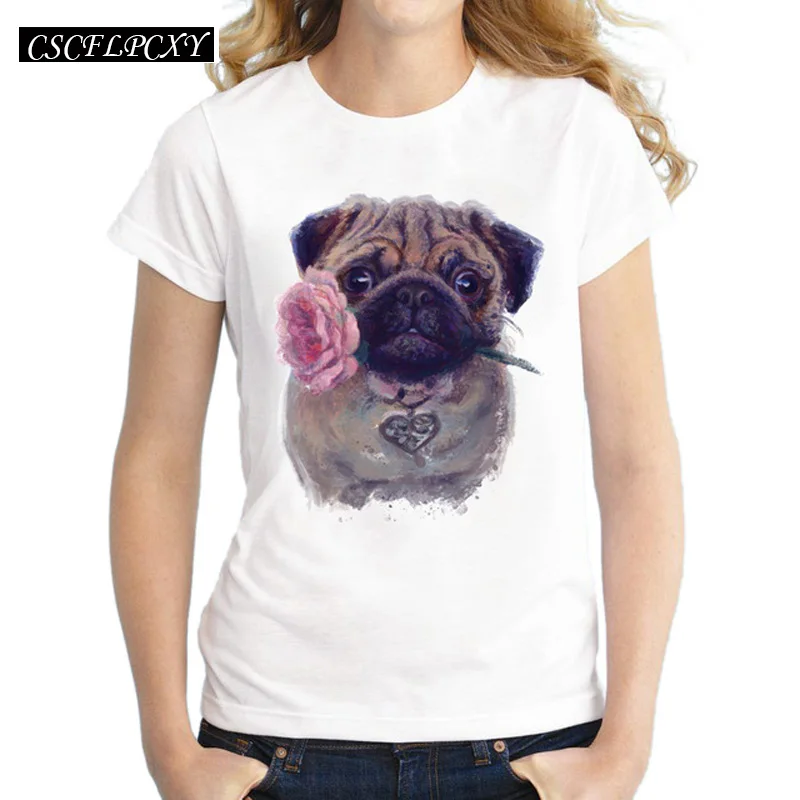 Женская Винтажная Футболка с принтом мопса Camiseta ретро футболка 2019|fashion women t