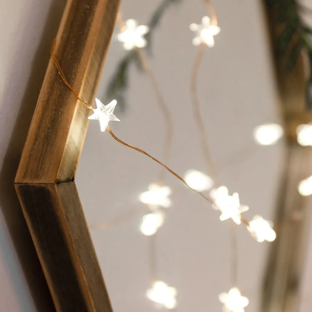 3M LED Star Copper Wire String Lights Fairy Christmas Wedding decoration Battery Operate twinkle lights | Лампы и освещение