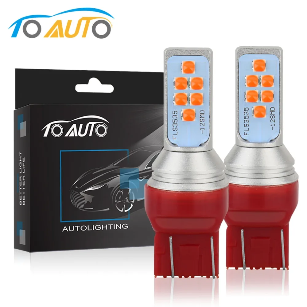 2 шт. T20 W21/5 Вт 7443 7440 W21W WY21W светодиодный T25 3157 P27/7 лампы 12V автомобильные задние