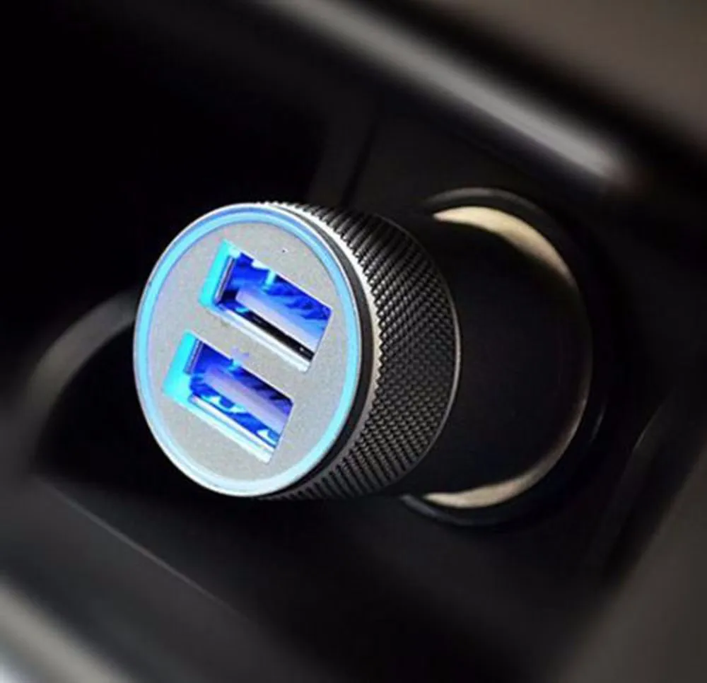 Мини двойной порт USB 12V Универсальный в гнездо автомобильного прикуривателя