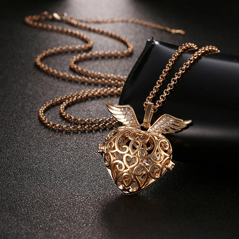 crystal cage beautiful 2 colour Hollow heart chime Ball Necklaces For Harmony Pregnant Women necklace dropshipping SYYF0238 | Украшения и