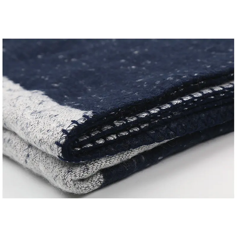 Плотное теплое пончо темно синего цвета зимний этнический шарф шаль