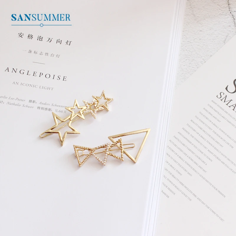 Женские украшения для волос SANSUMMER 2020 простые металлические треугольные с