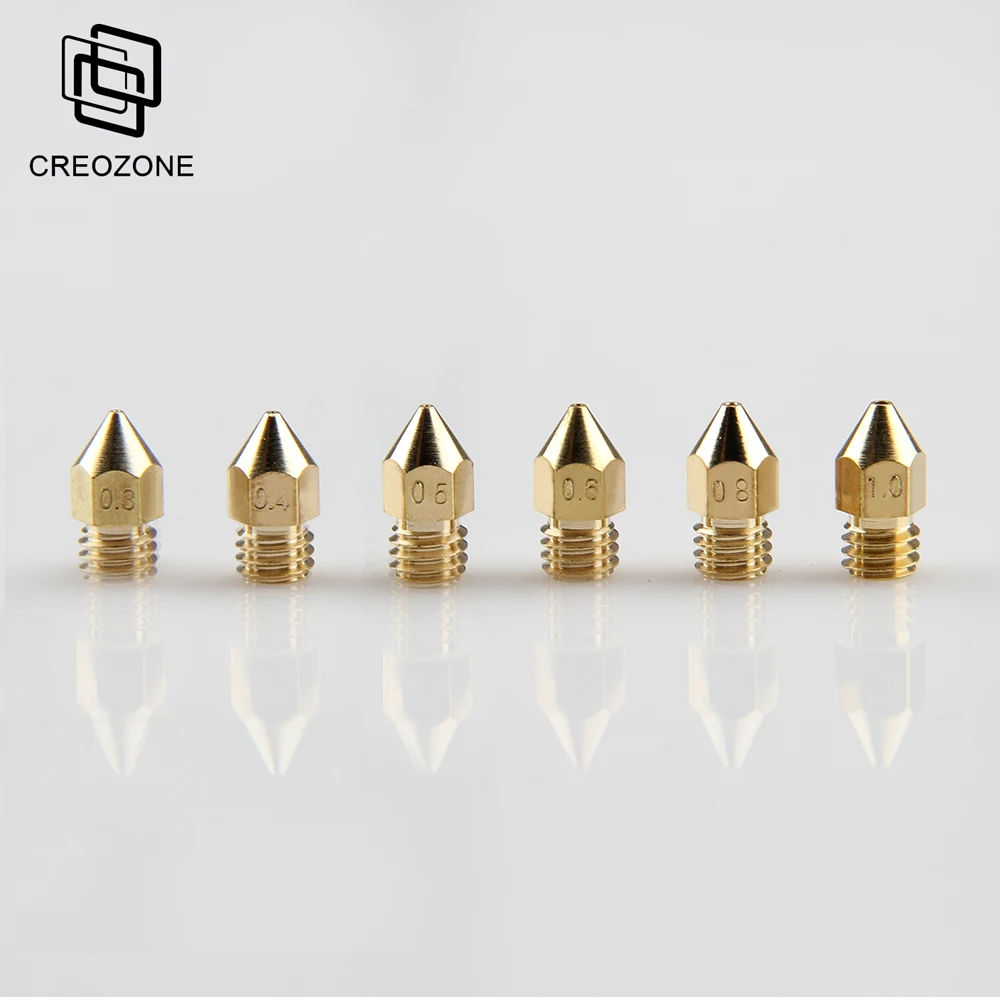 Детали для 3D принтера CREOZONE 2 шт. латунная насадка экструдера резьба 0 4 мм 8 1 выход 75
