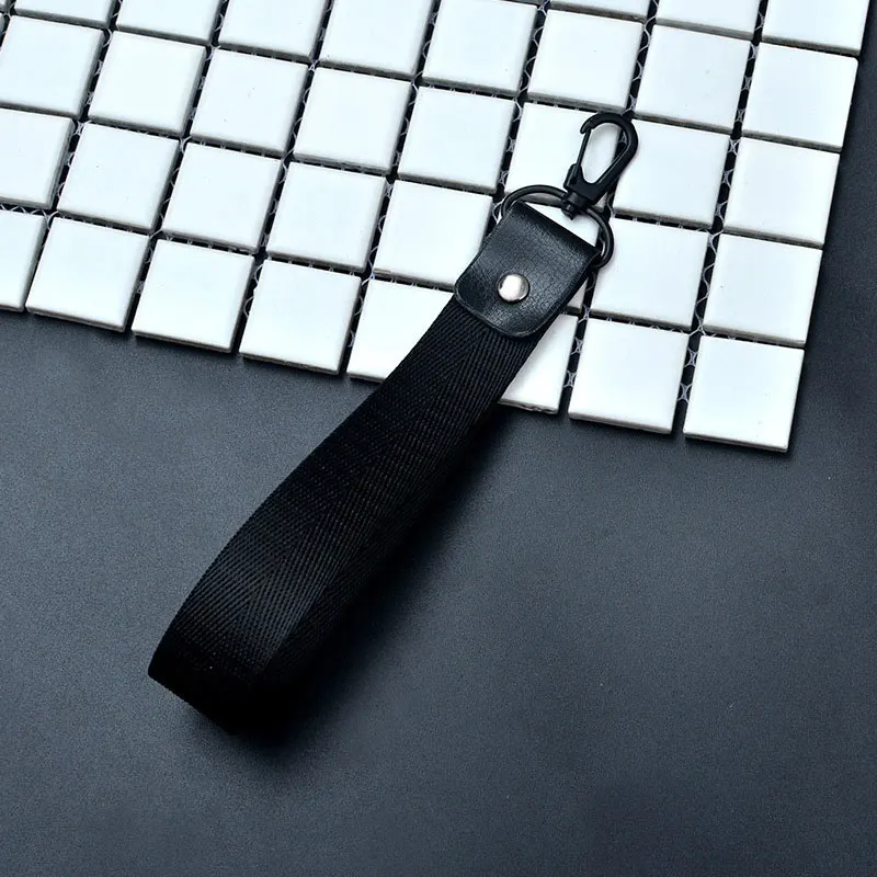 black EUBFree 100 шт 10 цветов Брелок с лентой женский чехол для телефона кошелек брелок-шнур на шею porte clef сумка брелок llaveros mujer - Цвет: black