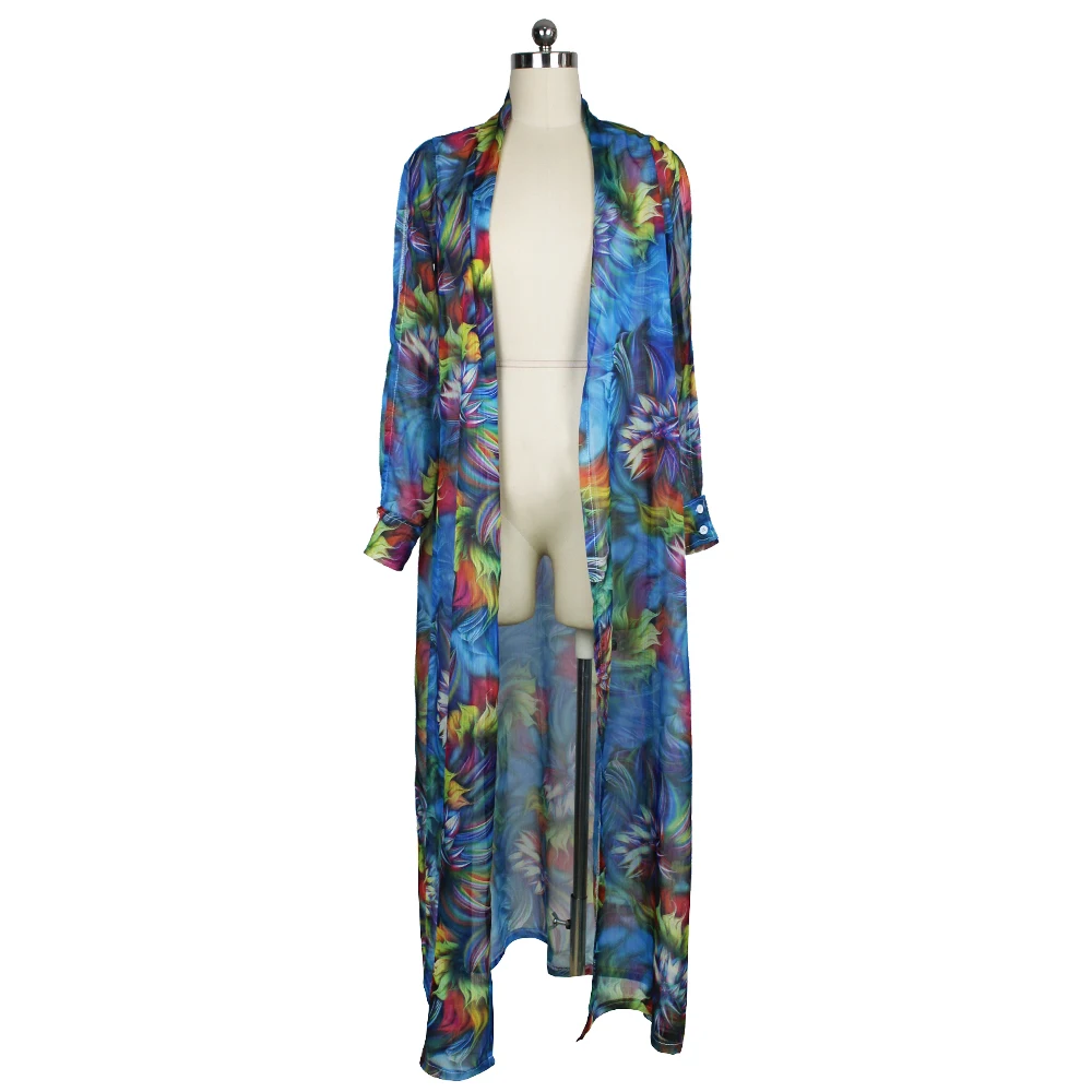 Sexy women's cardigan chiffon skirt lengthened jacket cloak foreign trade hot beach blouse Female Clothes |