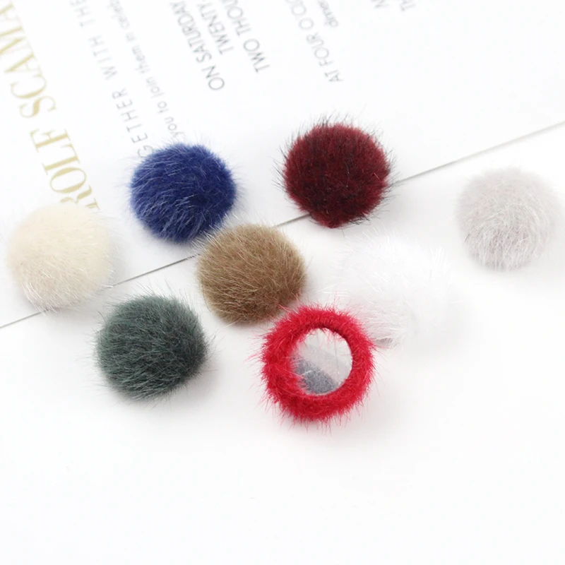 30 шт. меховые Кабошоны помпоны пушистые норковые мех норки сердце сделай сам