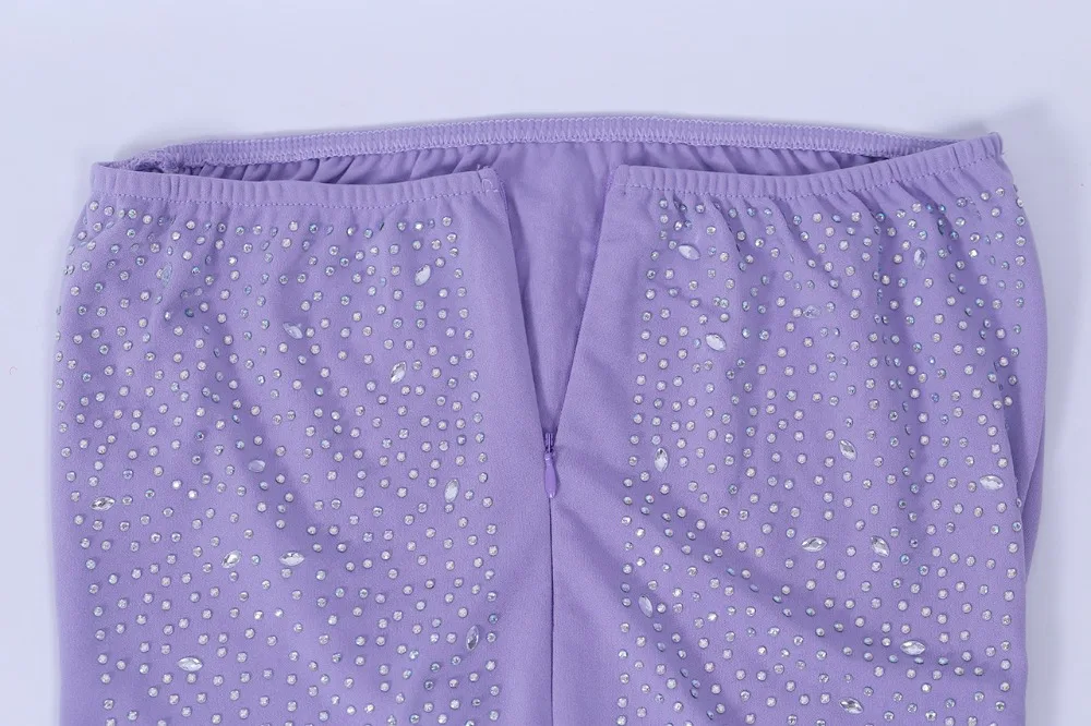 Женские Клубные комбинезоны без бретелек с блестками Стразы женские короткие