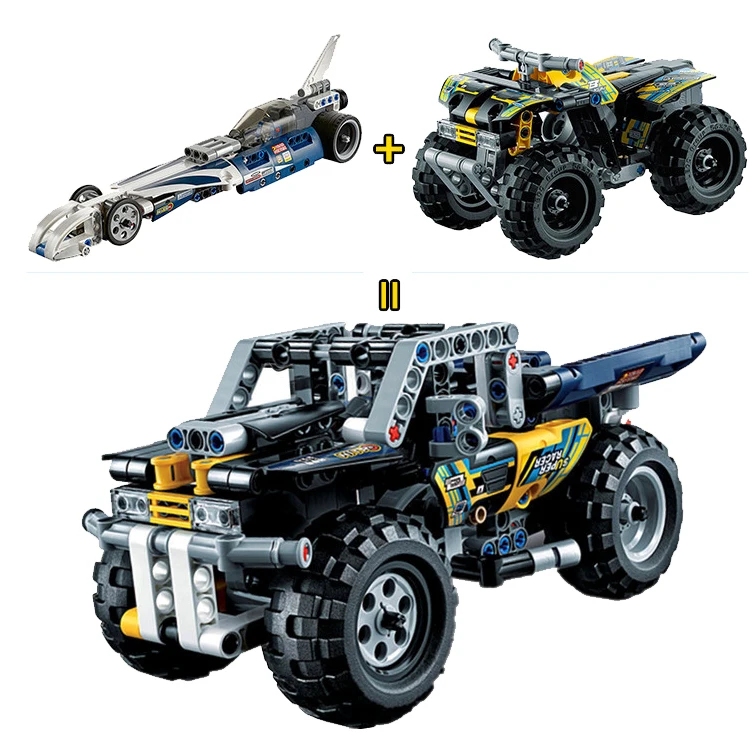 Legoings Pull Back Technic Car Racer MOC Truck DIY строительные блоки детские игрушки для детей Кирпичи