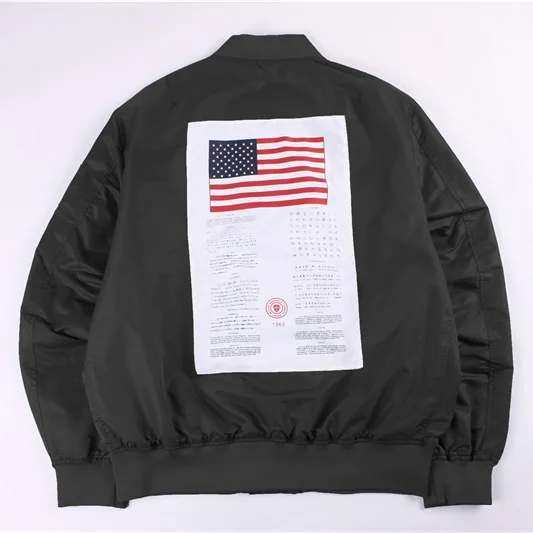 Black Bomber Jacket Классическая мужская куртка-бомбер MA-1 в стиле ретро в стиле хип-хоп, мужская куртка-пилот для выживания в уличном стиле, ветровка - Цвет: Black Bomber Jacket