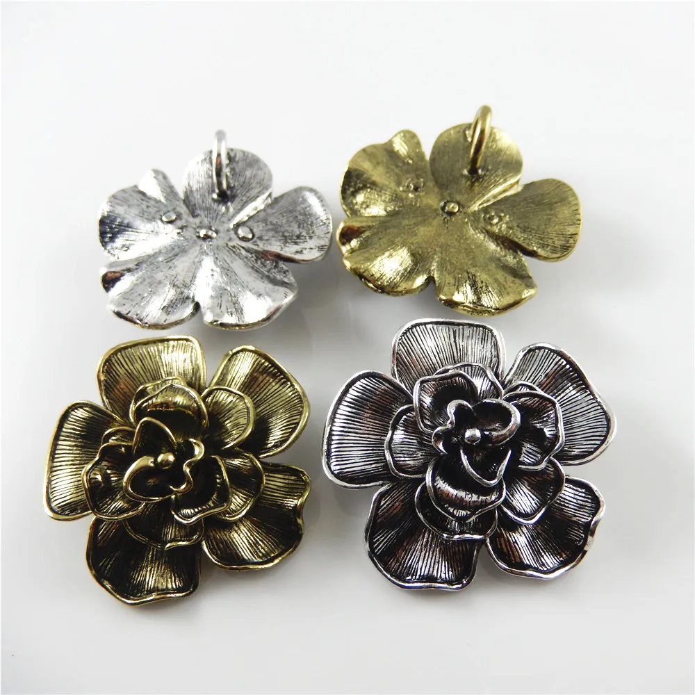 (2 шт.) женское винтажное Подарочное ожерелье с большим цветком металлический