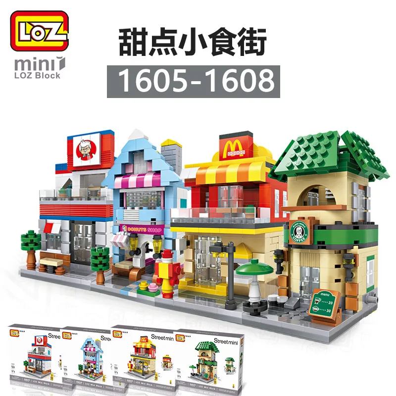 LOZ блоки Новая тема уличный вид блок серии гаек магазин конфет детские игрушки |