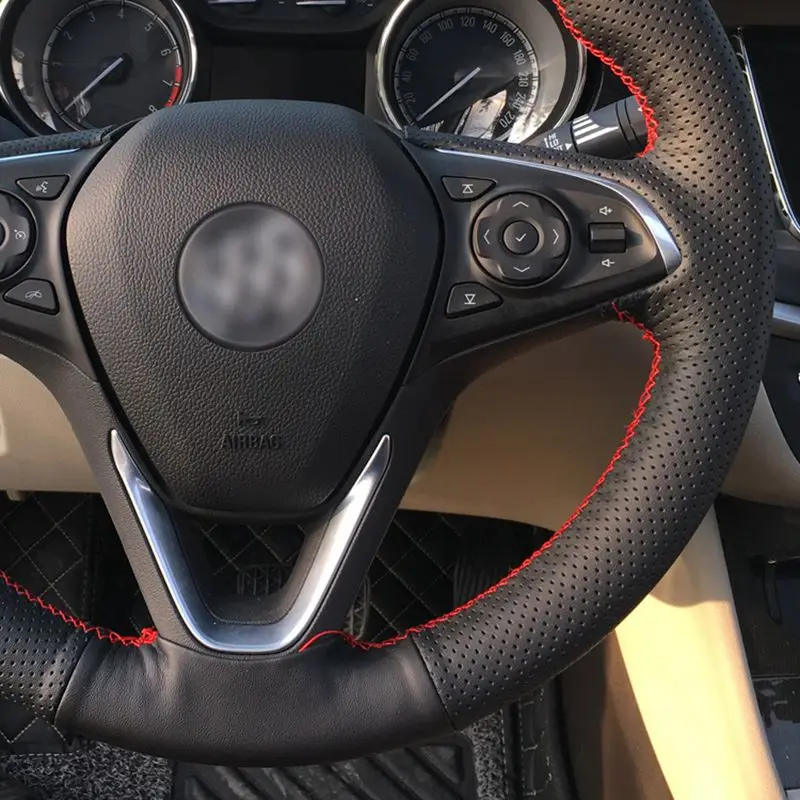 GNUPME рука сшитый черный кожаный чехол на руль для Buick Envision Verano 2005-2015 Автомобиль
