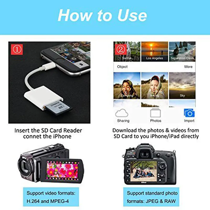 Считыватель карт памяти Mosible для iPhone iPad ios интерфейс Lightning OTG считыватели не