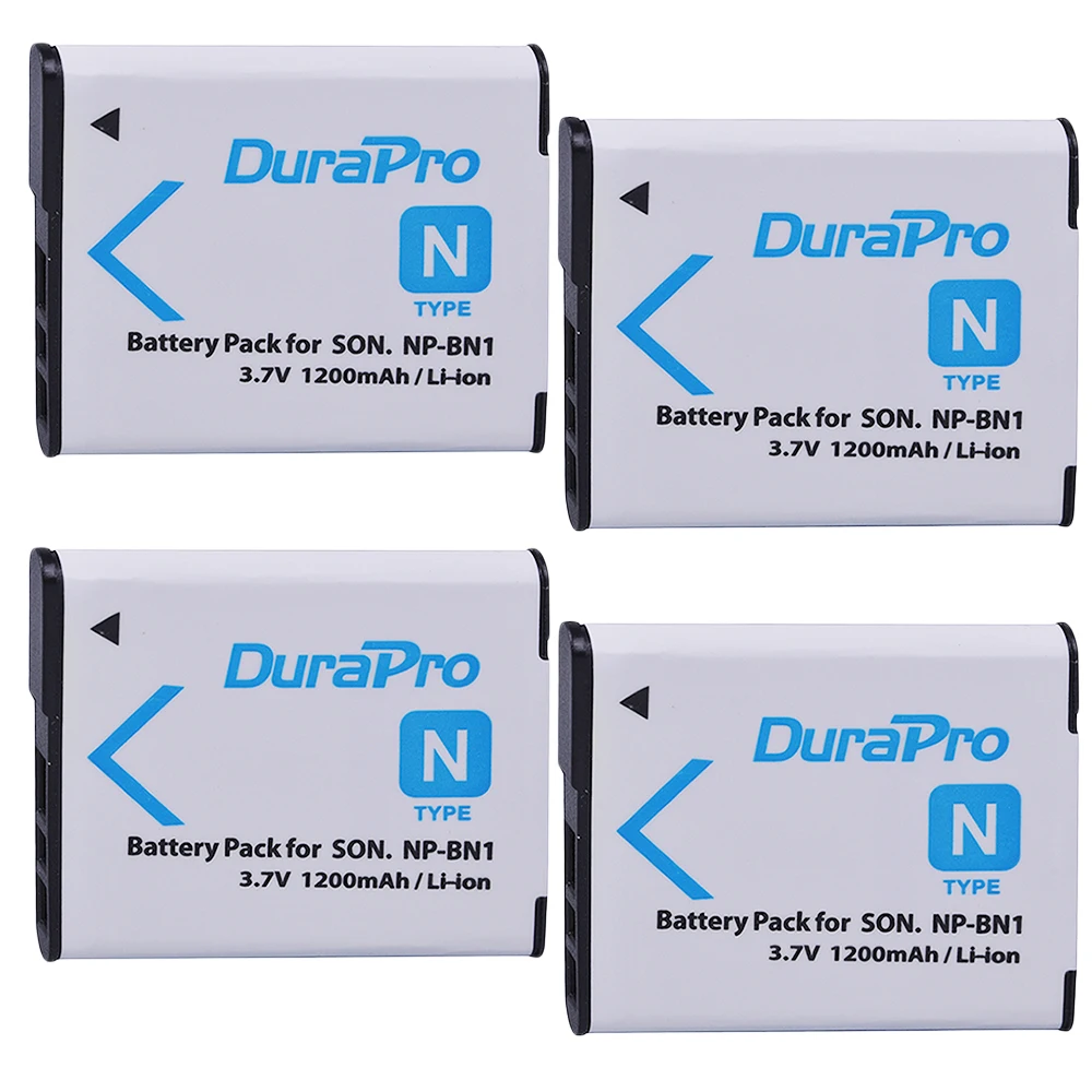 

4PC 1200mAh NP-BN1 NP BN1 NPBN1 Rechargeable Camera Battery for SONY DSC TX9 T99 WX5 TX7 TX5 W390 W380 W350 W320 W360 QX100 W370