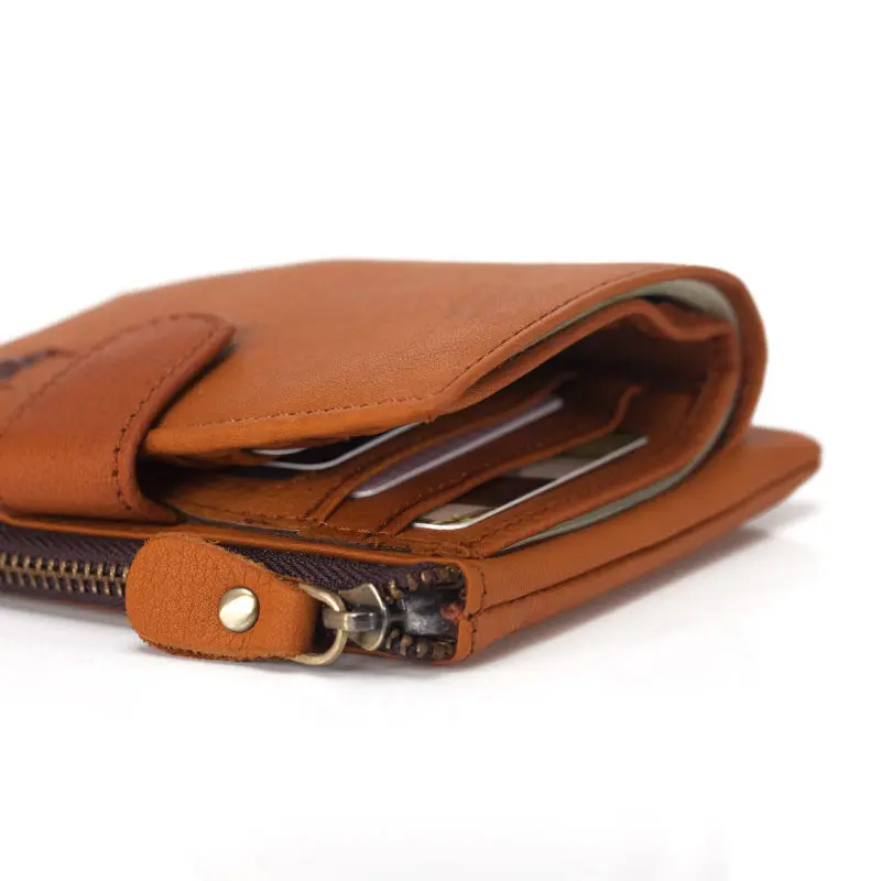 Мужской кошелек из 100% натуральной кожи маленький мужской на молнии вертикальный