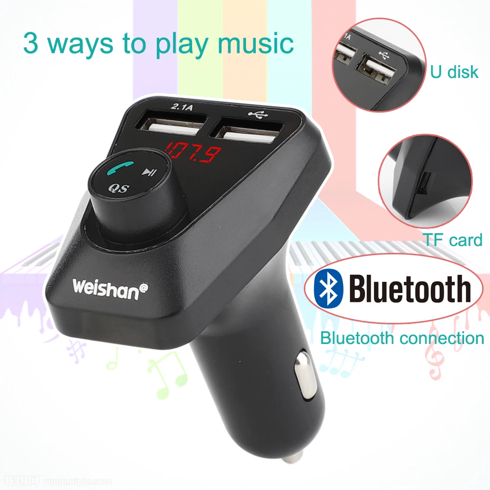 Weishan Hands Free беспроводной Bluetooth fm-передатчик TF AUX модулятор Автомобильный комплект