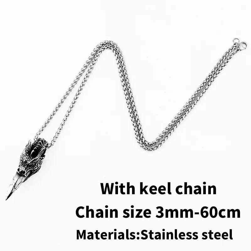 STEEL Байер магазин 316L нержавеющая сталь властное Ожерелье Подвеска классическое животное дракон дом Мужская подвеска LLBP8-414P - Окраска металла: STEEL