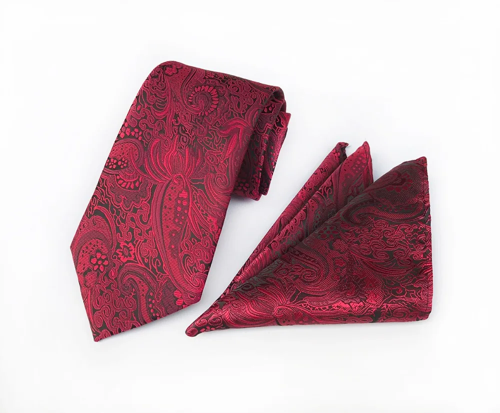 Gusleson 8 см классический галстук Hanky набор для мужской, карманный, квадратный плед Пейсли Цветочные жаккардовые галстуки для мужчин галстук платок Набор