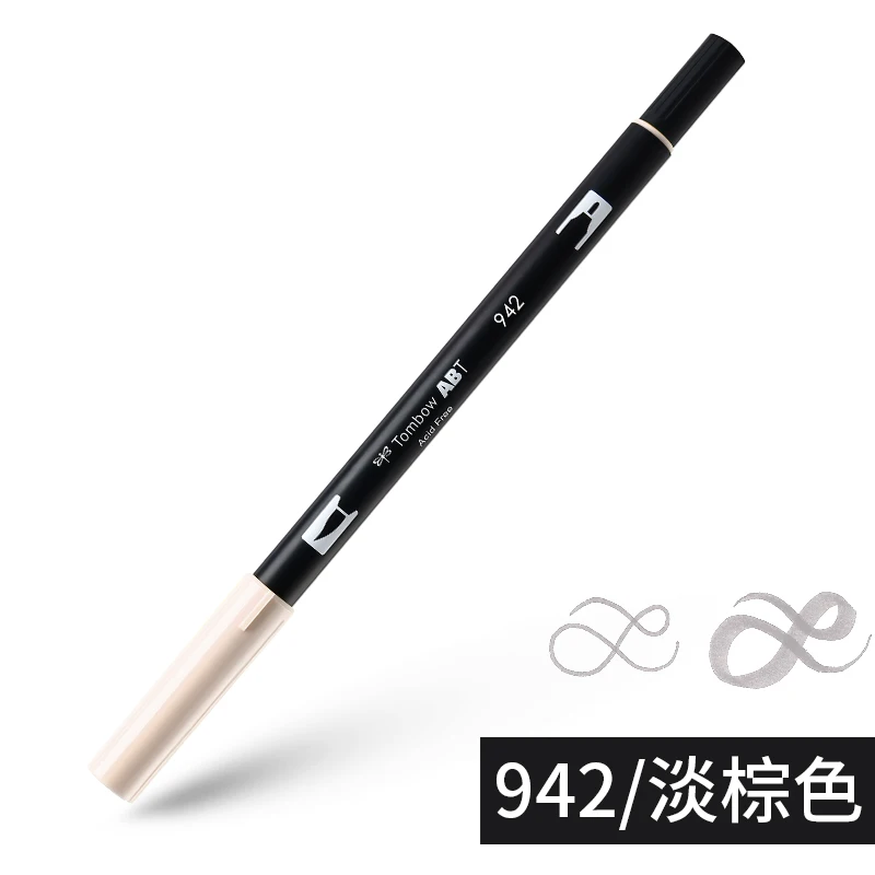 942 ABT Tombow, двойная кисть, художественные маркеры, акварельные маркеры, 96 цветов, мягкая ручка для рукописного письма, профессиональные ручки для рисования - Цвет: 942