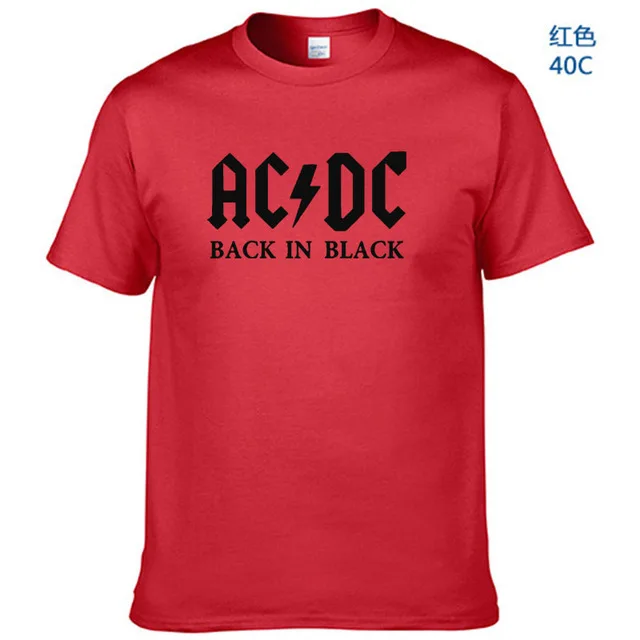 Red-B Новинка, Camisetas, AC/DC, рок-группа, футболка, мужская, ACDC, черная, с графическим принтом, футболки, повседневная, с круглым вырезом, хип-хоп, короткий рукав, хлопок, Топ - Цвет: Red-B