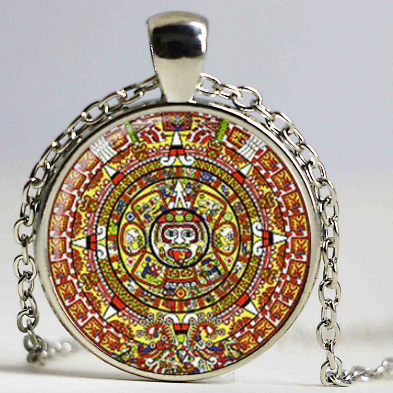 Ацтекский календарь Цепочки и ожерелья солнце каменные подвесные украшения на