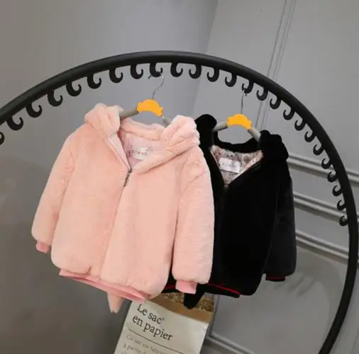 На осень-зиму 2019 пальто для девочек из натурального меха Детская куртка manteau hiver