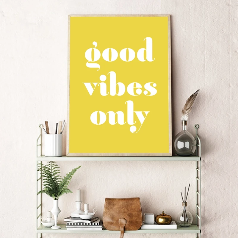 Художественный постер на стену в стиле ретро с принтом Good Vibes Only вдохновляющая