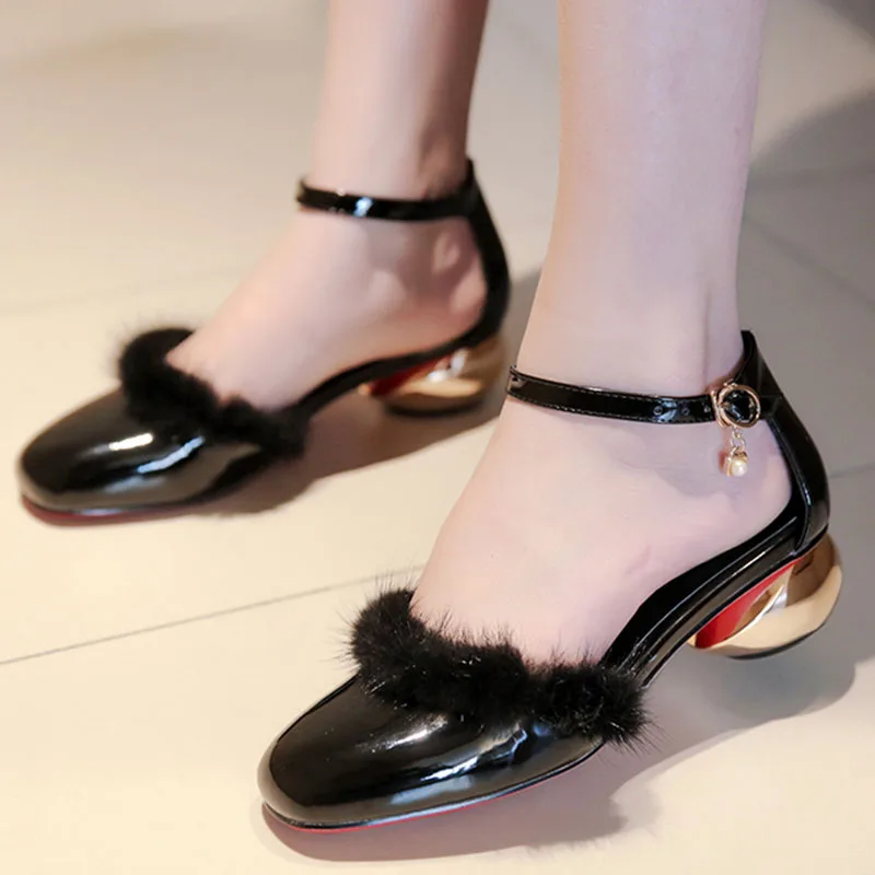 Новый 2016 квадратный каблук мода площадь обувь тапочки женщин сандалии летние