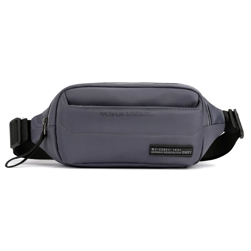 Men Waist Belt Crossbody Chest Bags Pouch Shoulder Bag Military Multi-Pocket Fashion High Quality Nylon Hip Bum Fanny Pack - Цвет: Grey