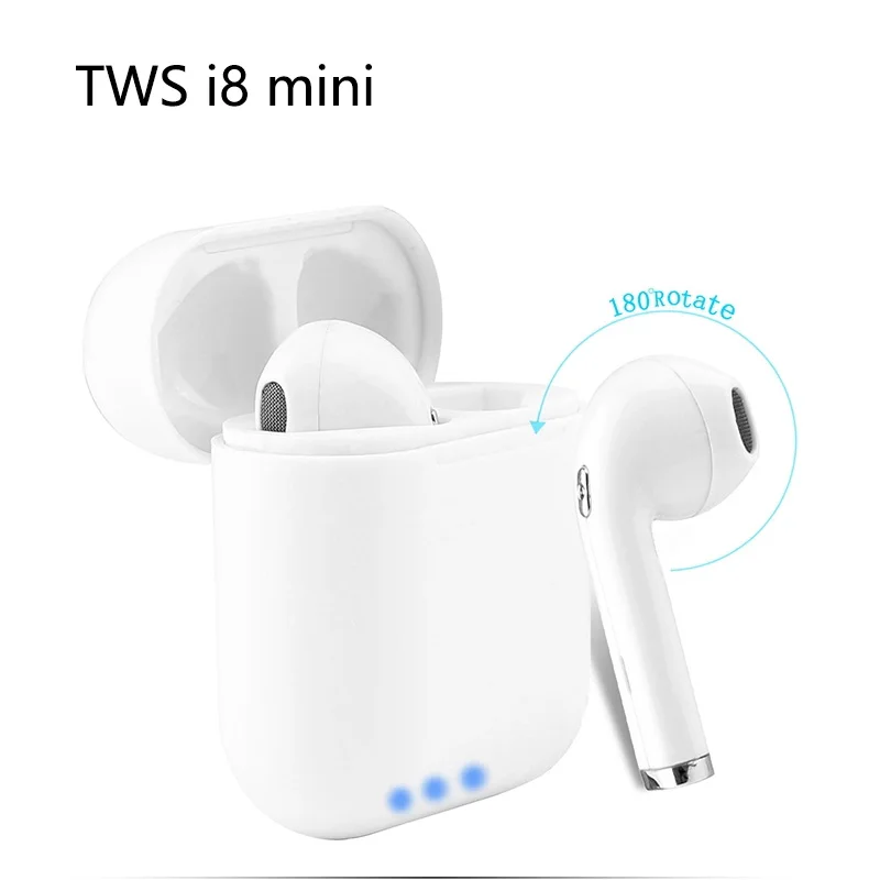 Вращающиеся TWS i8 Мини Bluetooth наушники вкладыши Наушники Беспроводная гарнитура