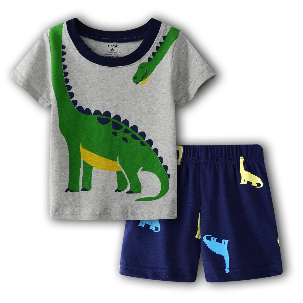 Камуфляжный костюм для мальчиков летняя футболка с динозавром + камуфляжные
