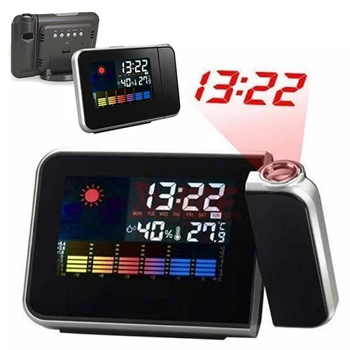Цифровой Проекция Повтор Будильник Светодиодный Дисплей Подсветка метеостанции