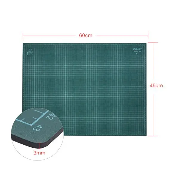 Aibecy A3 коврик для резки ПВХ лоскутные инструменты ручной инструмент DIY разделочная доска доступна самовосhealing вающаяся режущая площадка 30 см* 45 см* 3 мм зеленый - Цвет: A2 Cutting Mat