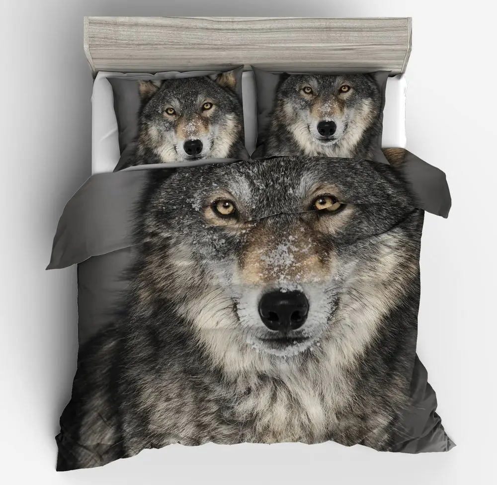 

Duvet Cover Wild wolf simple wind 2/3pcs British Style Family student dormitory Quilt cover pillowcase